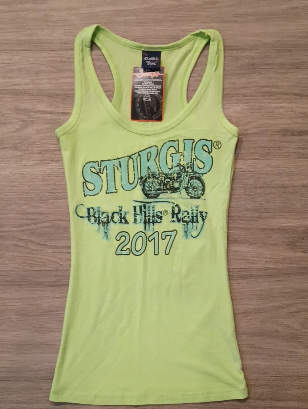 Classic Neon Lime Sturgis 2017 Graphic Racerback Tank